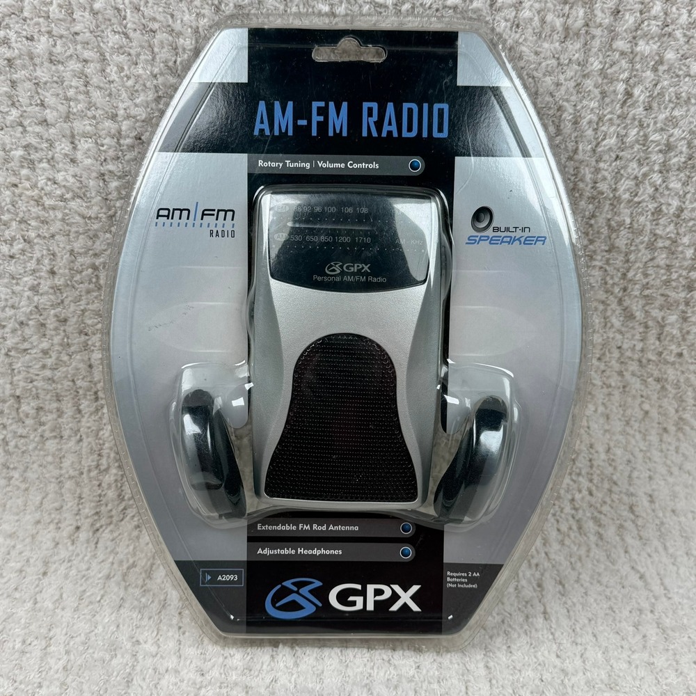 GPX‎ A2093 AM/FM Portable Radio with Headphones & Built-In Speaker SEALED Retro